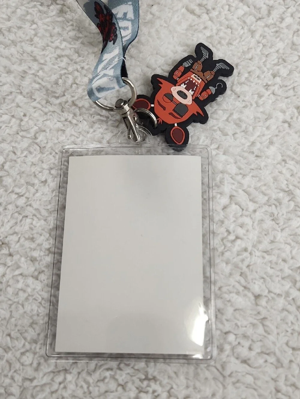 Foxy Five Nights At Freddys Black Red Character Lanyard with Badge Holder